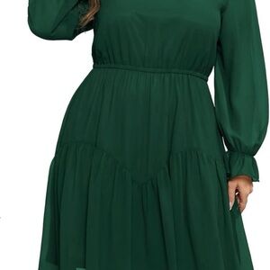 Amazon Forest Green Long Sleeve Dress